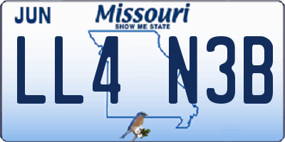 MO license plate LL4N3B