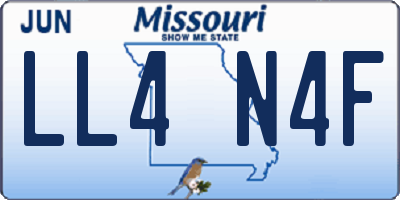 MO license plate LL4N4F