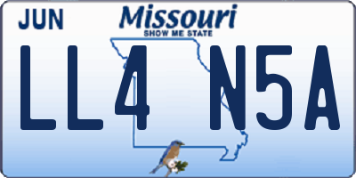 MO license plate LL4N5A
