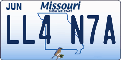 MO license plate LL4N7A