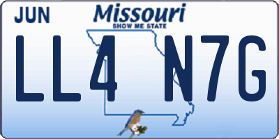 MO license plate LL4N7G