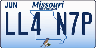 MO license plate LL4N7P