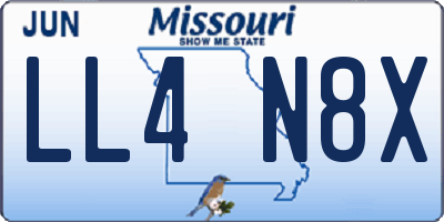 MO license plate LL4N8X