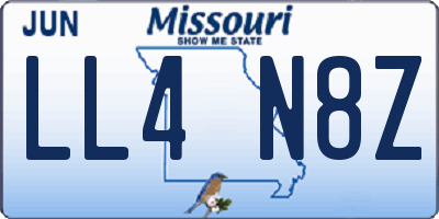 MO license plate LL4N8Z