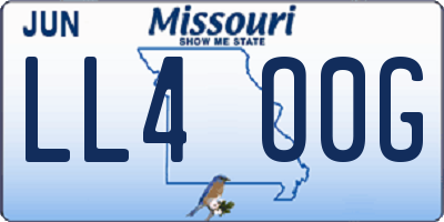 MO license plate LL4O0G