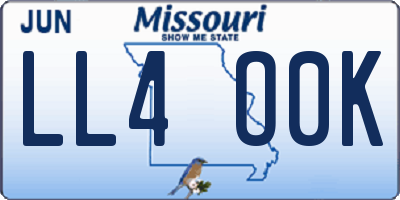 MO license plate LL4O0K