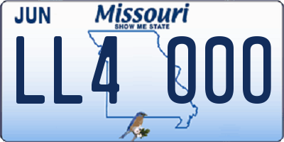 MO license plate LL4O0O