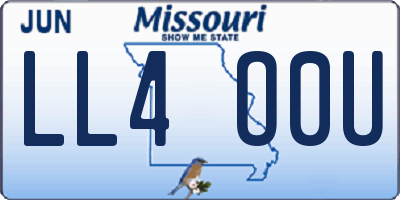MO license plate LL4O0U