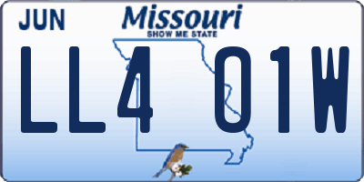 MO license plate LL4O1W