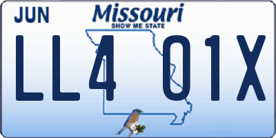 MO license plate LL4O1X