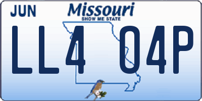 MO license plate LL4O4P
