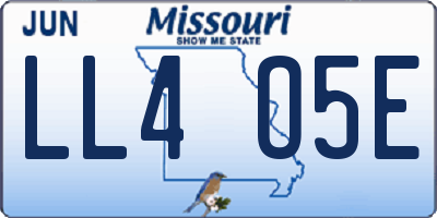 MO license plate LL4O5E