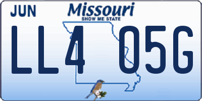 MO license plate LL4O5G