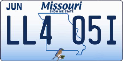 MO license plate LL4O5I