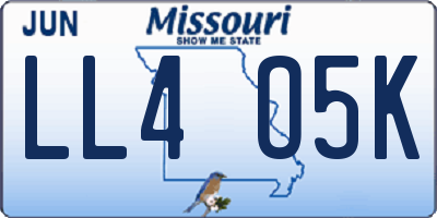 MO license plate LL4O5K