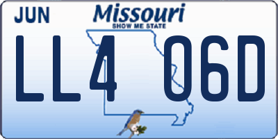 MO license plate LL4O6D