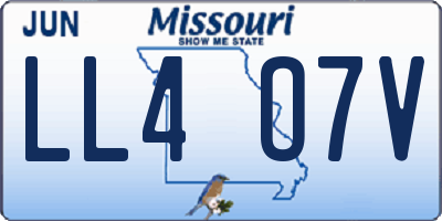 MO license plate LL4O7V