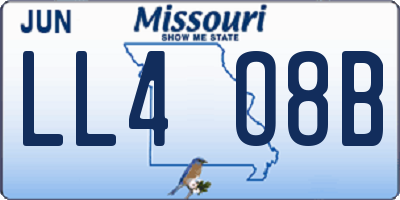 MO license plate LL4O8B