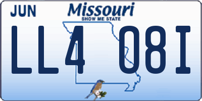 MO license plate LL4O8I