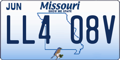 MO license plate LL4O8V