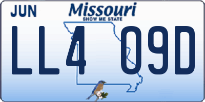 MO license plate LL4O9D