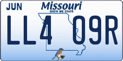 MO license plate LL4O9R