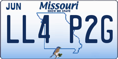 MO license plate LL4P2G