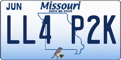 MO license plate LL4P2K