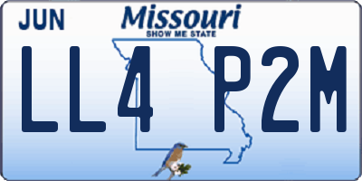 MO license plate LL4P2M