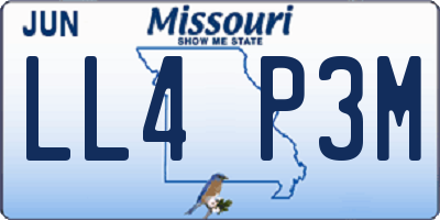 MO license plate LL4P3M
