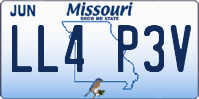 MO license plate LL4P3V