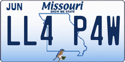 MO license plate LL4P4W
