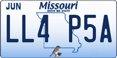 MO license plate LL4P5A