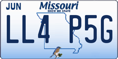 MO license plate LL4P5G