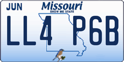 MO license plate LL4P6B