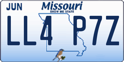MO license plate LL4P7Z