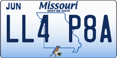 MO license plate LL4P8A