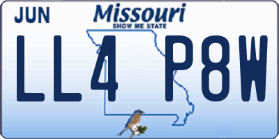 MO license plate LL4P8W