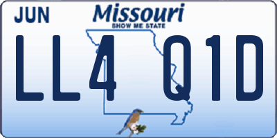 MO license plate LL4Q1D