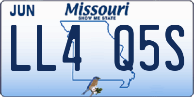 MO license plate LL4Q5S