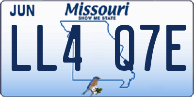 MO license plate LL4Q7E
