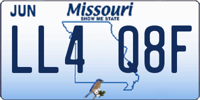 MO license plate LL4Q8F