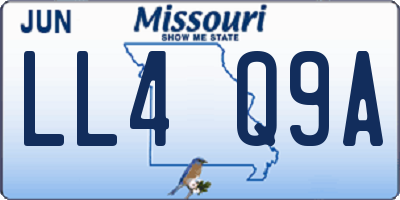 MO license plate LL4Q9A