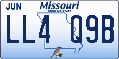 MO license plate LL4Q9B