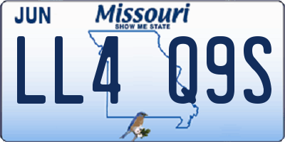 MO license plate LL4Q9S