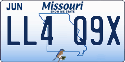 MO license plate LL4Q9X