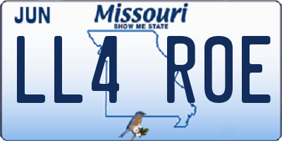 MO license plate LL4R0E