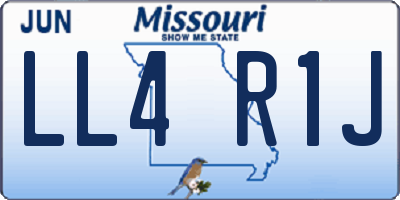 MO license plate LL4R1J
