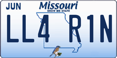 MO license plate LL4R1N