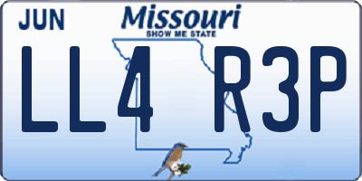 MO license plate LL4R3P